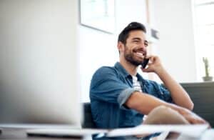 man smiling dressed casually